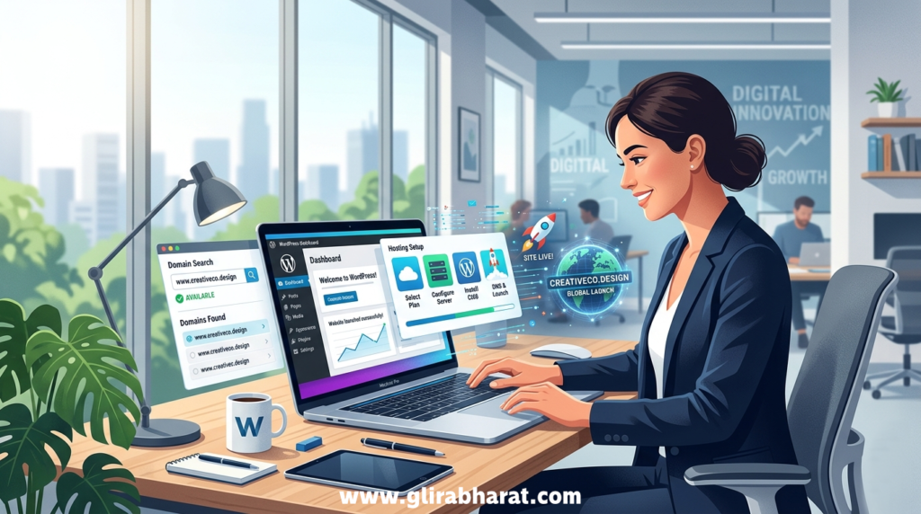 how to start an online service website using hosting and WordPress